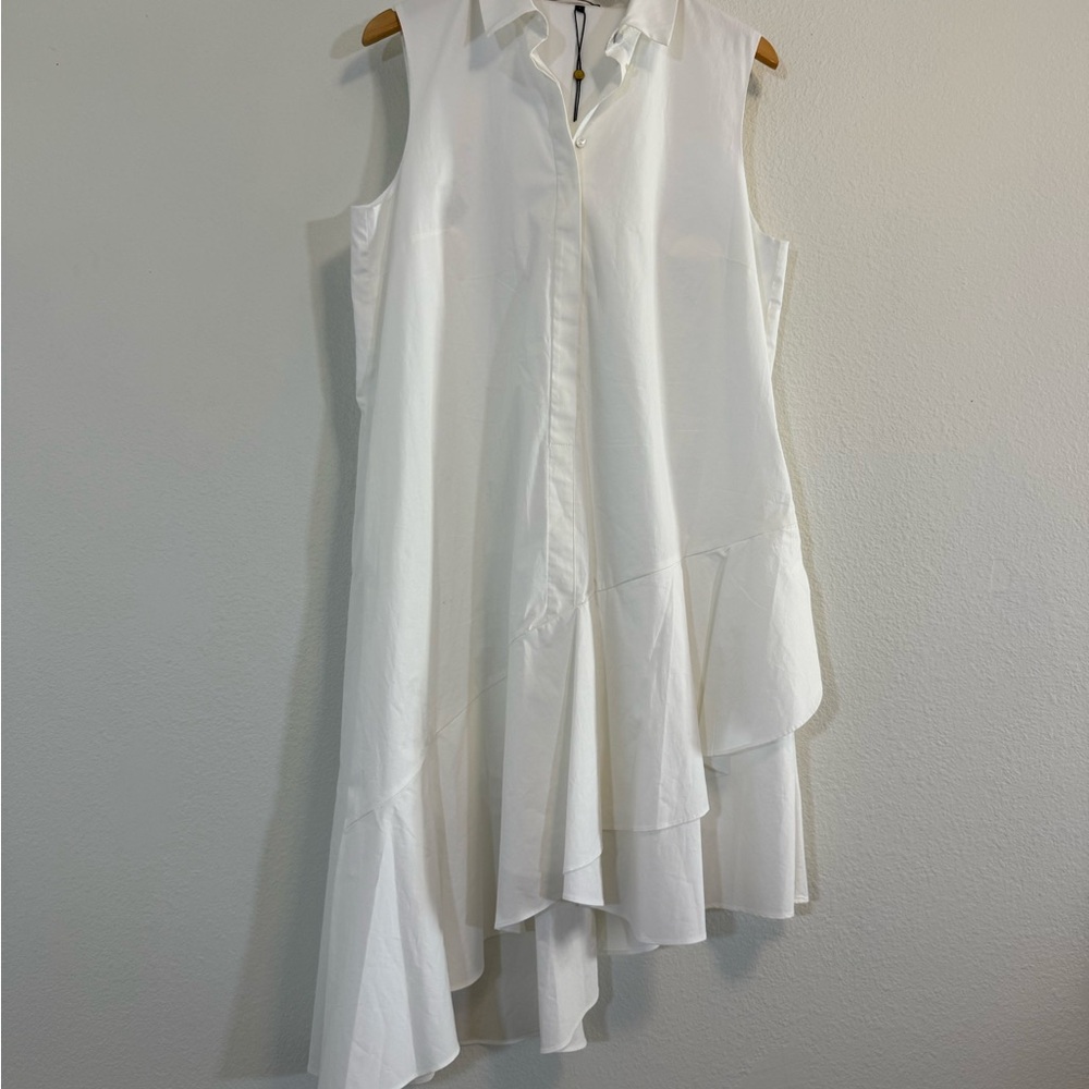 Kobi Halperin dress large white lagenlook asymmetrical layered modern staple